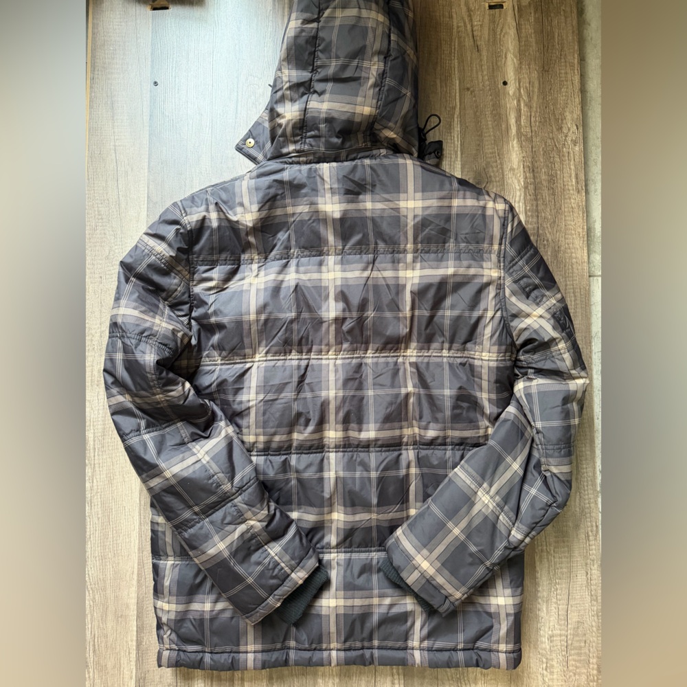Billabong Men’s Black Tan Puffer Jacket Size Medium EUC Warm - Picture 3 of 4